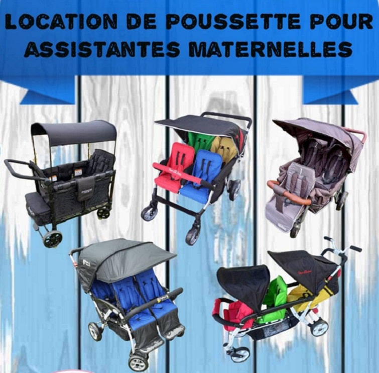 Sur Lyon : Poussette wagon comme neuve 4 places spécial quadruplé ou  assistante maternelle