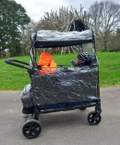 Location poussette Wagon Wonderfold habillage de pluie