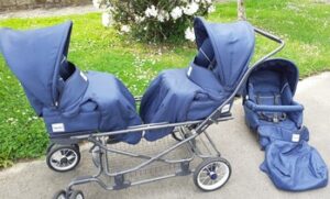 Couvre jambe poussette triple Inglesina bleue